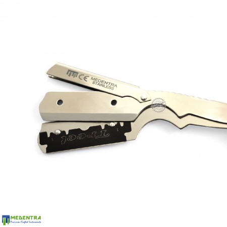 Blue Barber Straight Shaving Razor (Heavy Steel)