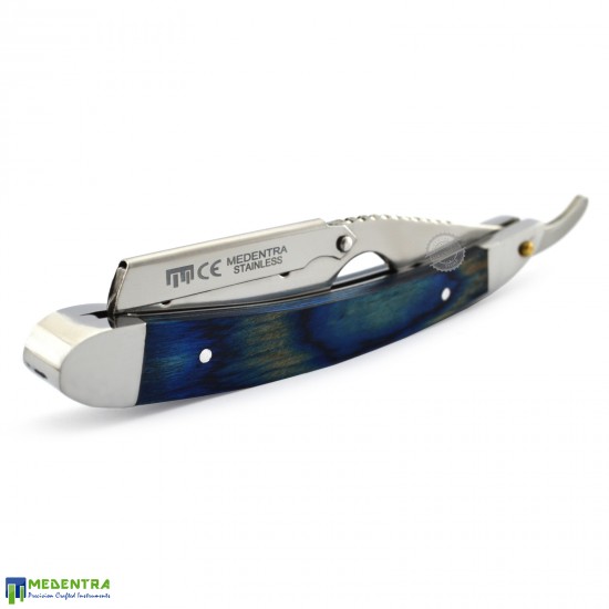 Blue Barber Straight Shaving Razor (Heavy Steel)