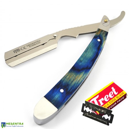 Blue Barber Straight Shaving Razor (Heavy Steel)