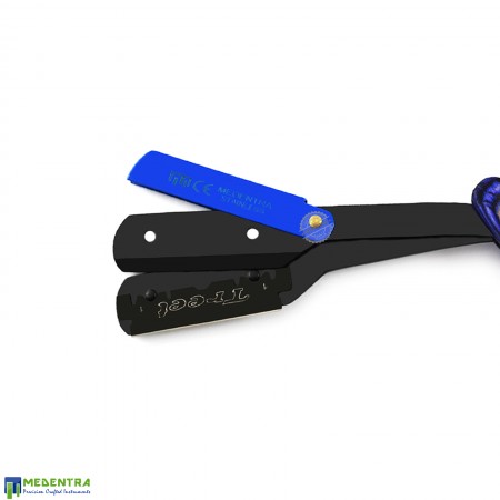 Blue Barber Shaving Razor (Wooden handle)
