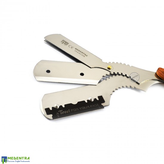 Wooden Barber Shaving Razor (Double Curved)