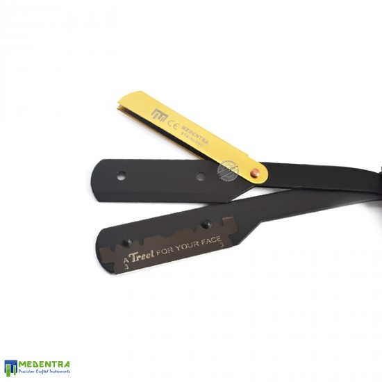 Black Cut-Out Shaving Razor (Gold Latch)