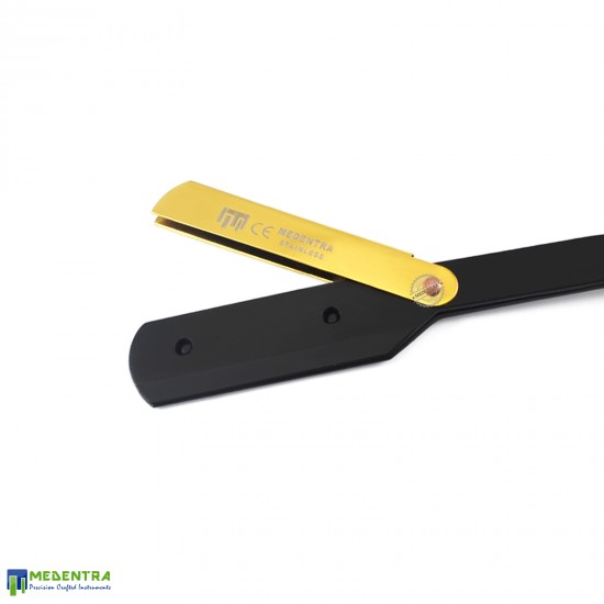 Black Cut-Out Shaving Razor (Gold Latch)