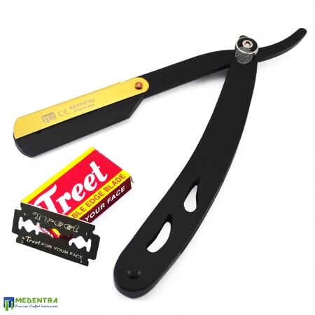 Black Cut-Out Shaving Razor (Gold Latch)
