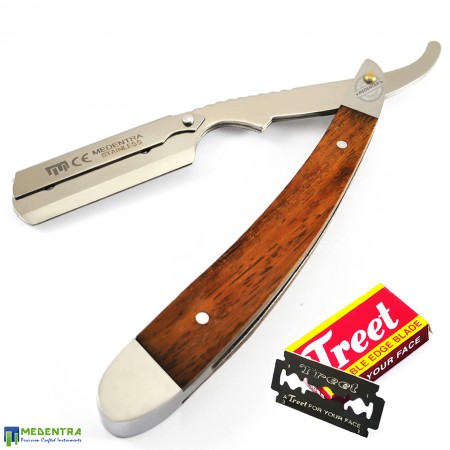 Barber Straight Shaving Razor (Wood Heavy Steel)