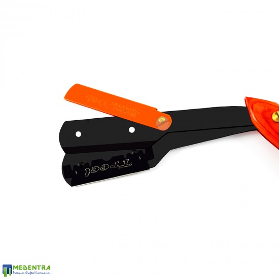 Orange Barber Hair Shaving Razor (Wooden Handle) Orange Barber Hair Shaving Razor (Wooden Handle)