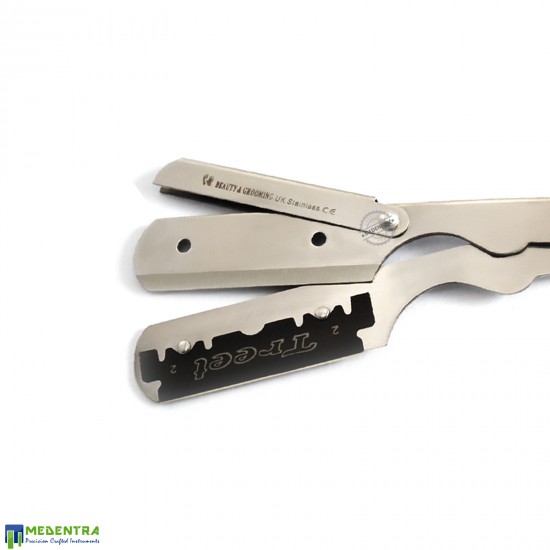 Wooden Barber Shaving Razor (Round Handle)