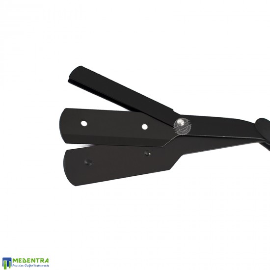 Black Barber Straight Shaving Razor (Silver Screw)