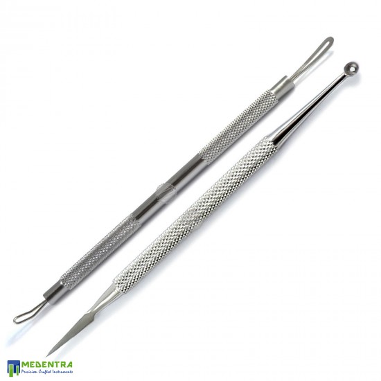2 Pcs Blackhead Whitehead Removal Comedone 6-7 Extractors Set