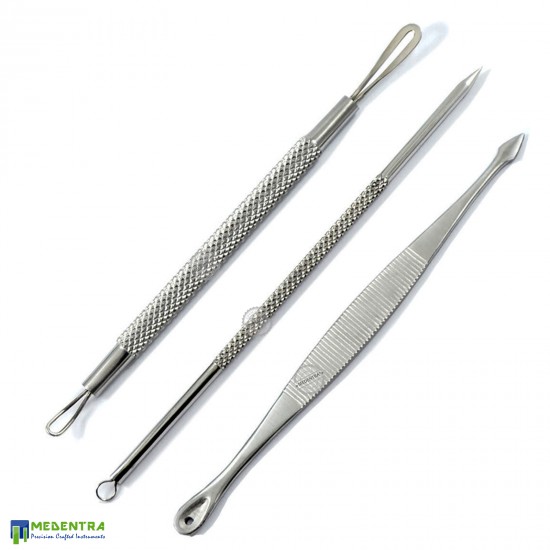 3Pcs Comedone Extractors #1-4-5 Set 