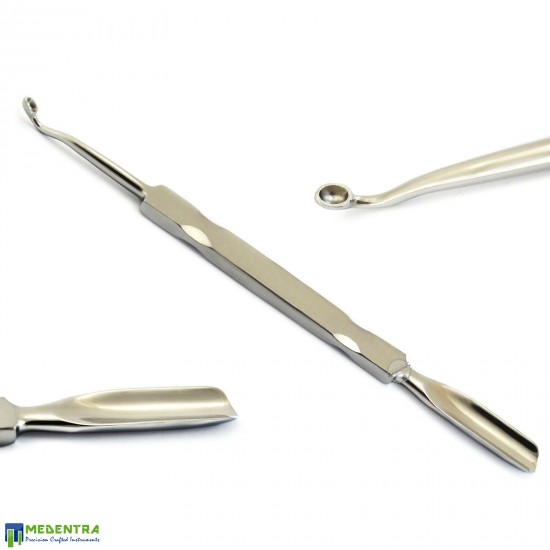 Cuticle Pusher Long Curved Spoon Gouge 