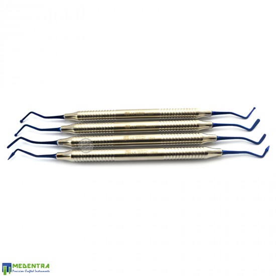 Dental Composite Instruments Titanium Coated Set Of 4