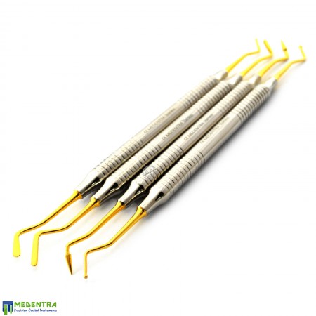 4Pcs Dental Composite Tools Titanium Coated Gold