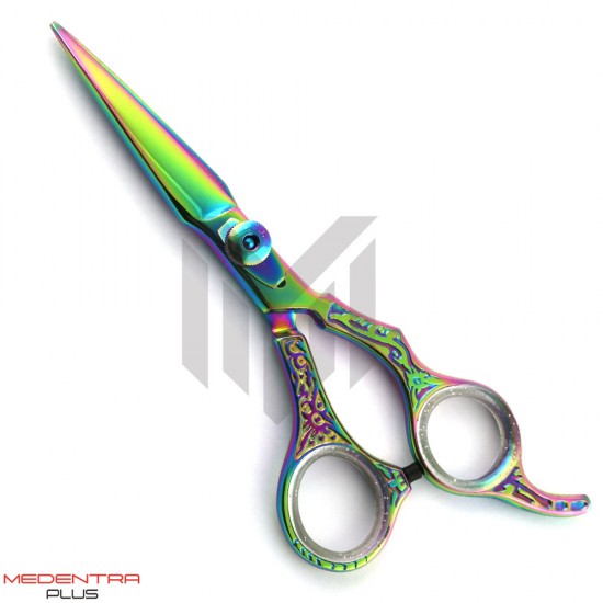 Multicolor Hair Cutting Scissors 6'' Floral Pattern 