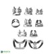 10Pcs Dental Rubber Dam Clamps