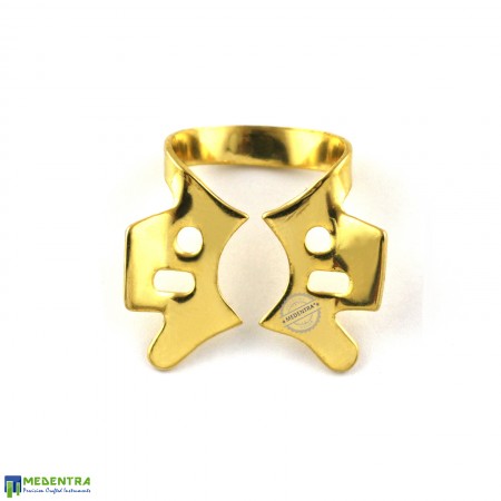 4Pcs Dental Rubber Dam Clamps Gold Coated