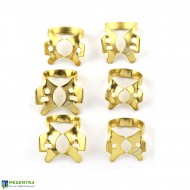 4Pcs Dental Rubber Dam Clamps Gold Coated