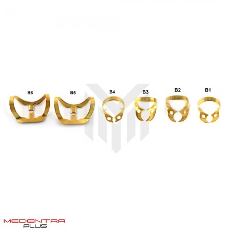 Dental Brinker Clamps Gold Coated Set Of 6 