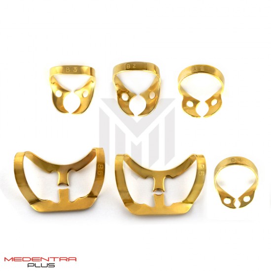 Dental Brinker Clamps Gold Coated Set Of 6 