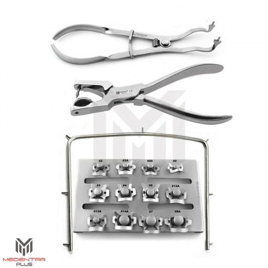 15Pcs Rubber Dam Clamp Tray Forceps Starter Kit